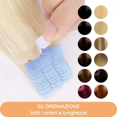 Mini biadesive - 60 fasce da 3 cm, double drawn, 100% capelli veri, su ordinazione - 20