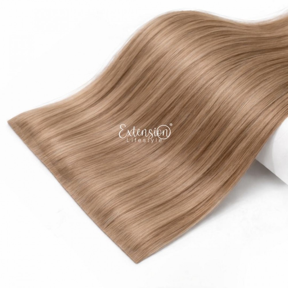 Clip invisibile singola fascia larga 15 cm, double drawn, 100% capelli veri