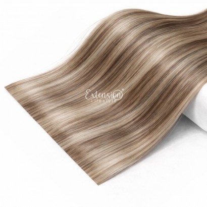 Clip invisibile singola fascia larga 15 cm, double drawn, 100% capelli veri