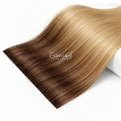 Clip invisibile singola fascia larga 15 cm, double drawn, 100% capelli veri