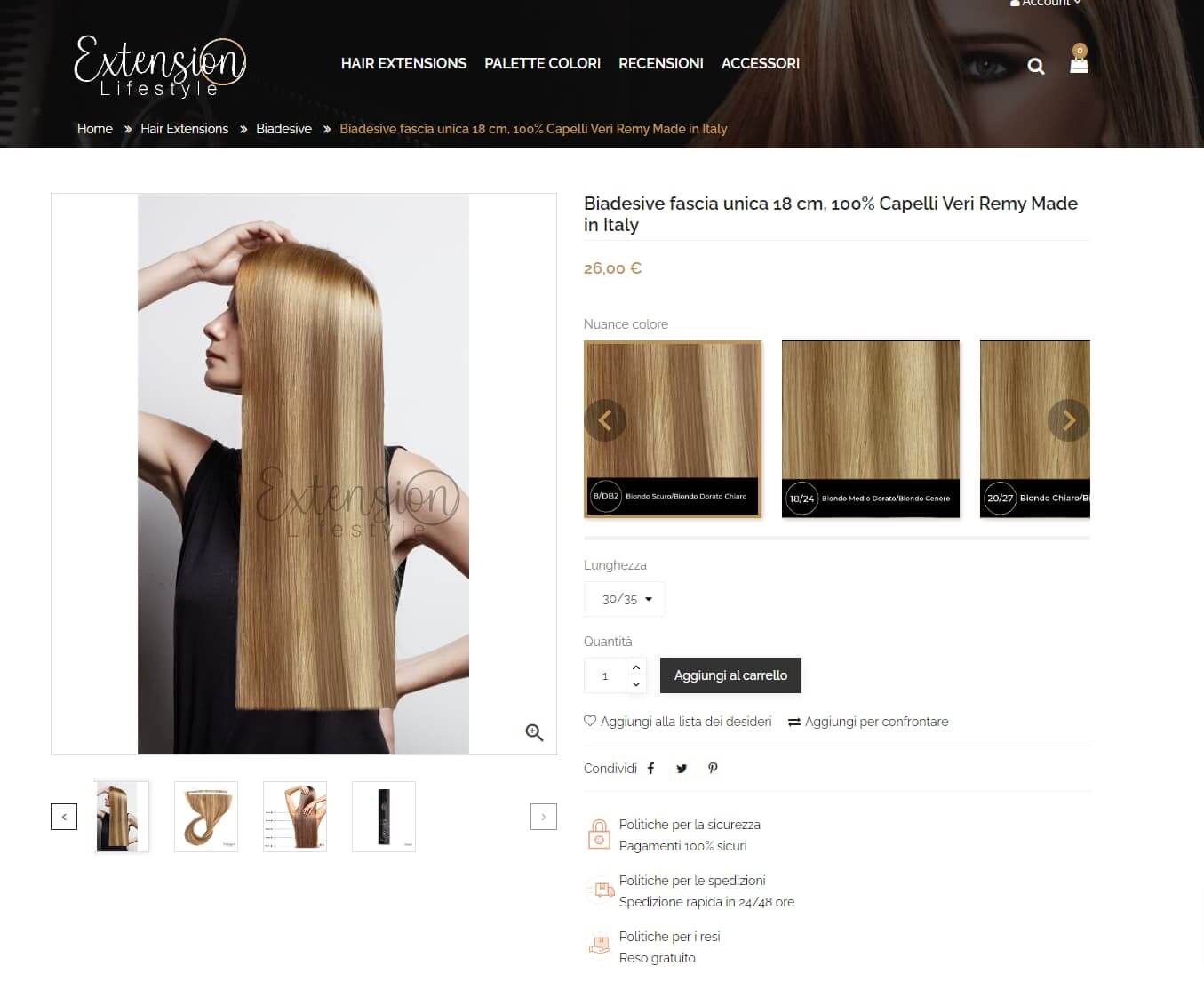 biadesiva fascia unica 18 cm